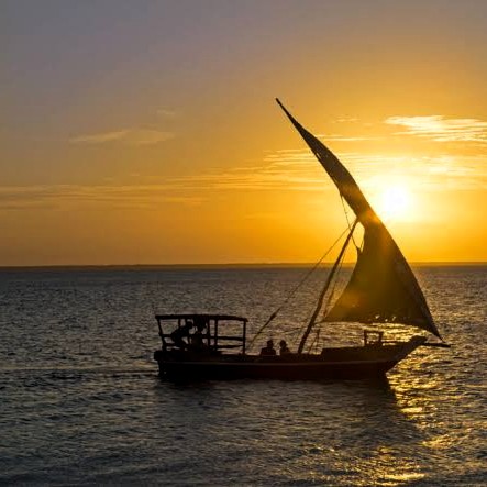 Traditional wooden dhow boat
