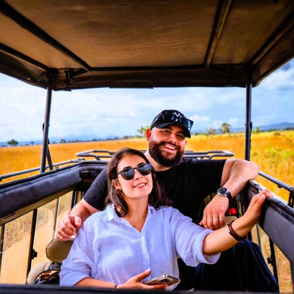 Safari vehicle and landscape near Lake Manyara National Park