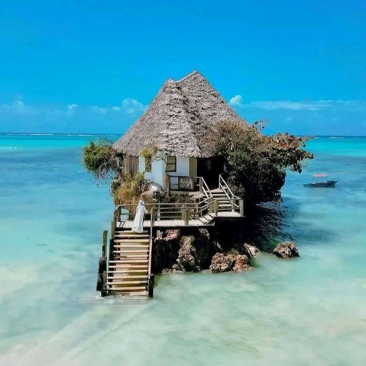 Ocean view dining at The Rock Restaurant Zanzibar