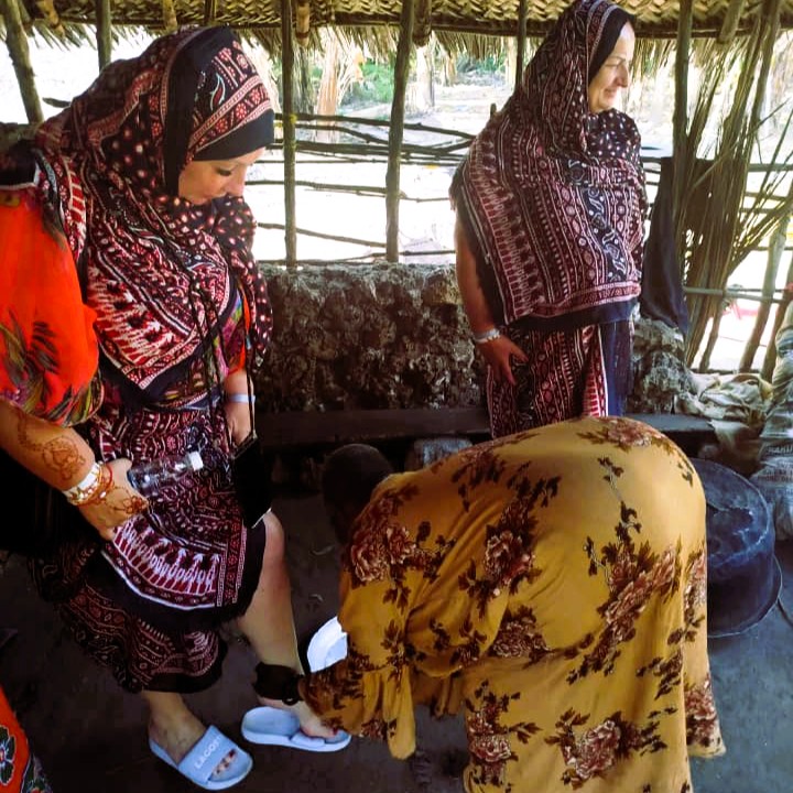 Guests learning about local traditions and crafts